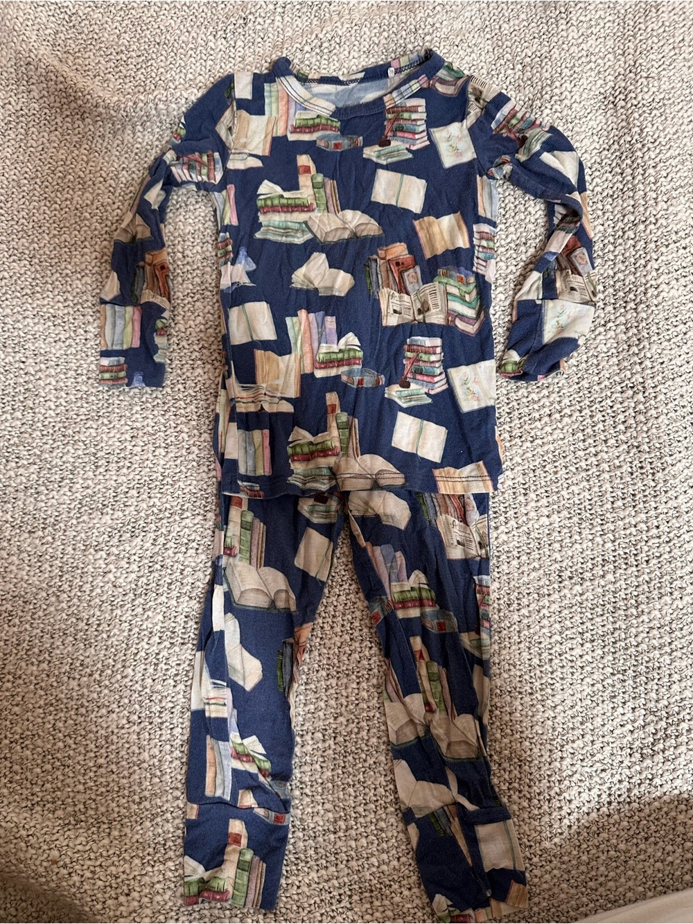 Posh Peanut Navy Book Print Pajama Set